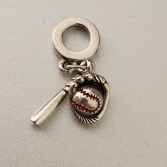 I ♡ Baseball 925 sterling silver dangle charm - Picture 4 of 4